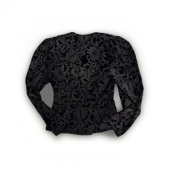 Vintage 80s Gunne Sax Jacket Size XS Jessica McClintock Velvet Peplum Edwardian - Picture 11 of 15